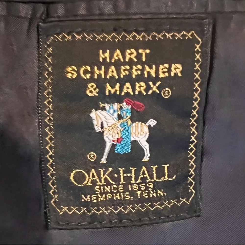 Hart Schaffner‎ Marx Oak Hall Mens Blazer 44R Charcoal Gray Wool Suit Jacket